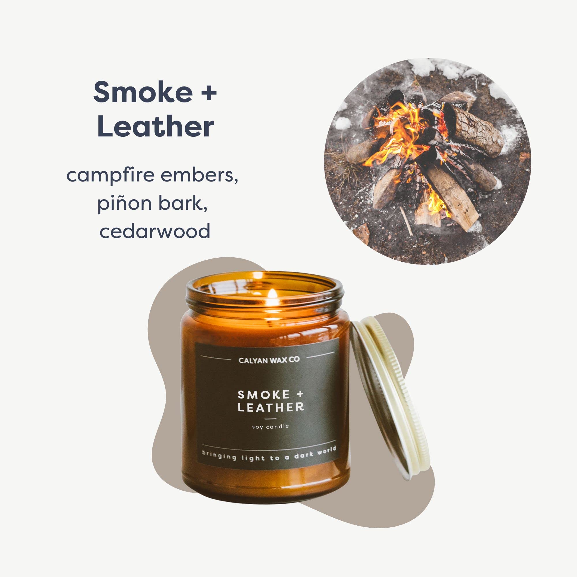 Close-up of the wick shows a clean, steady burn for the Calyan candle.