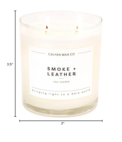 Gift idea image featuring Calyan Wax Co Smoke and Leather candle