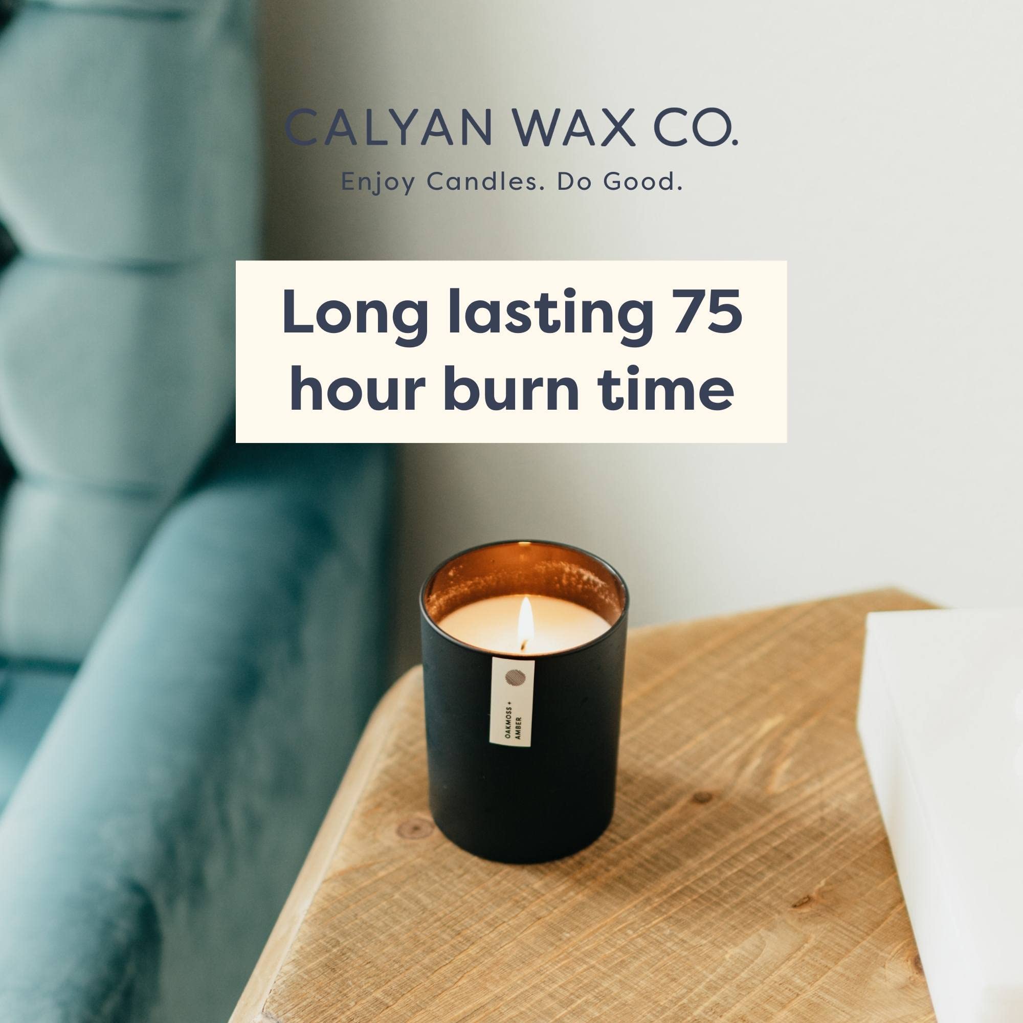 Calyan Wax Co soy-wax candle delivers a smooth, steady burn.