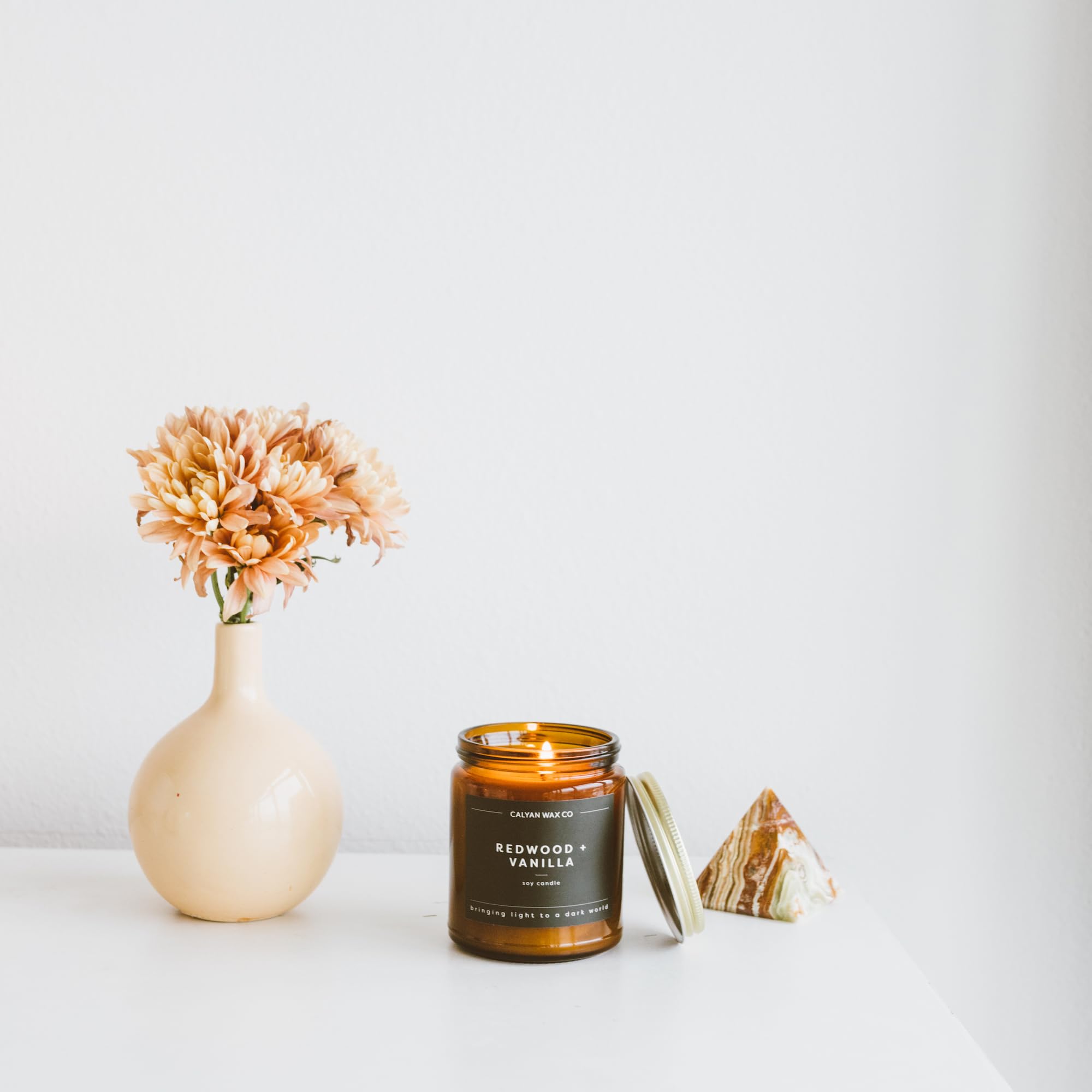 USA-made Calyan Wax Co candle ready for home use.