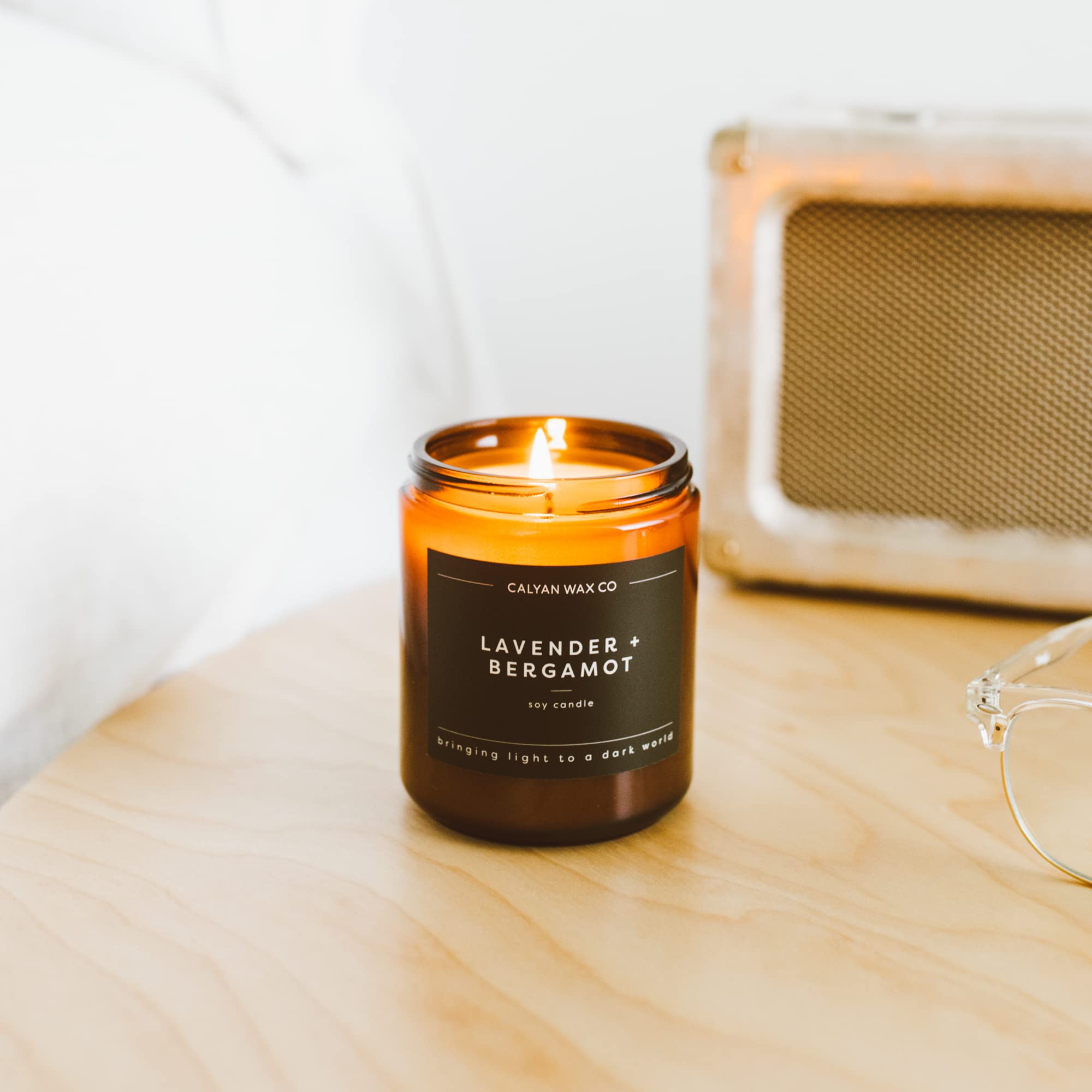 Vegan, cruelty-free, USA-made candle with plant-based ingredients.