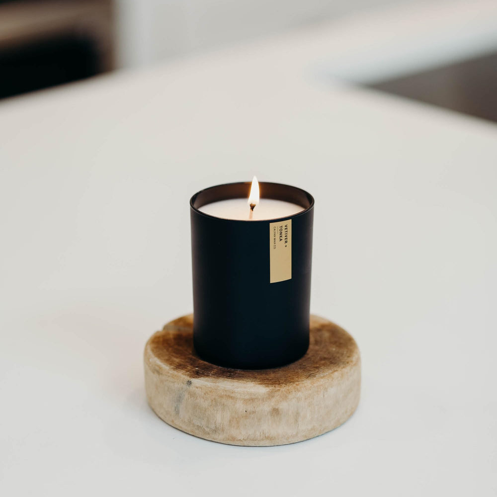 Calyan Wax Co. Vetiver & Tonka gift packaging ready for gifting