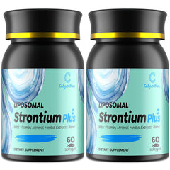Calyverithion Liposomal Strontium Citrate 680mg bottle close-up for advanced bone support potential.