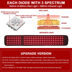 CAMECO infrared-light belt demonstrates pulse mode for enhanced blood flow support.