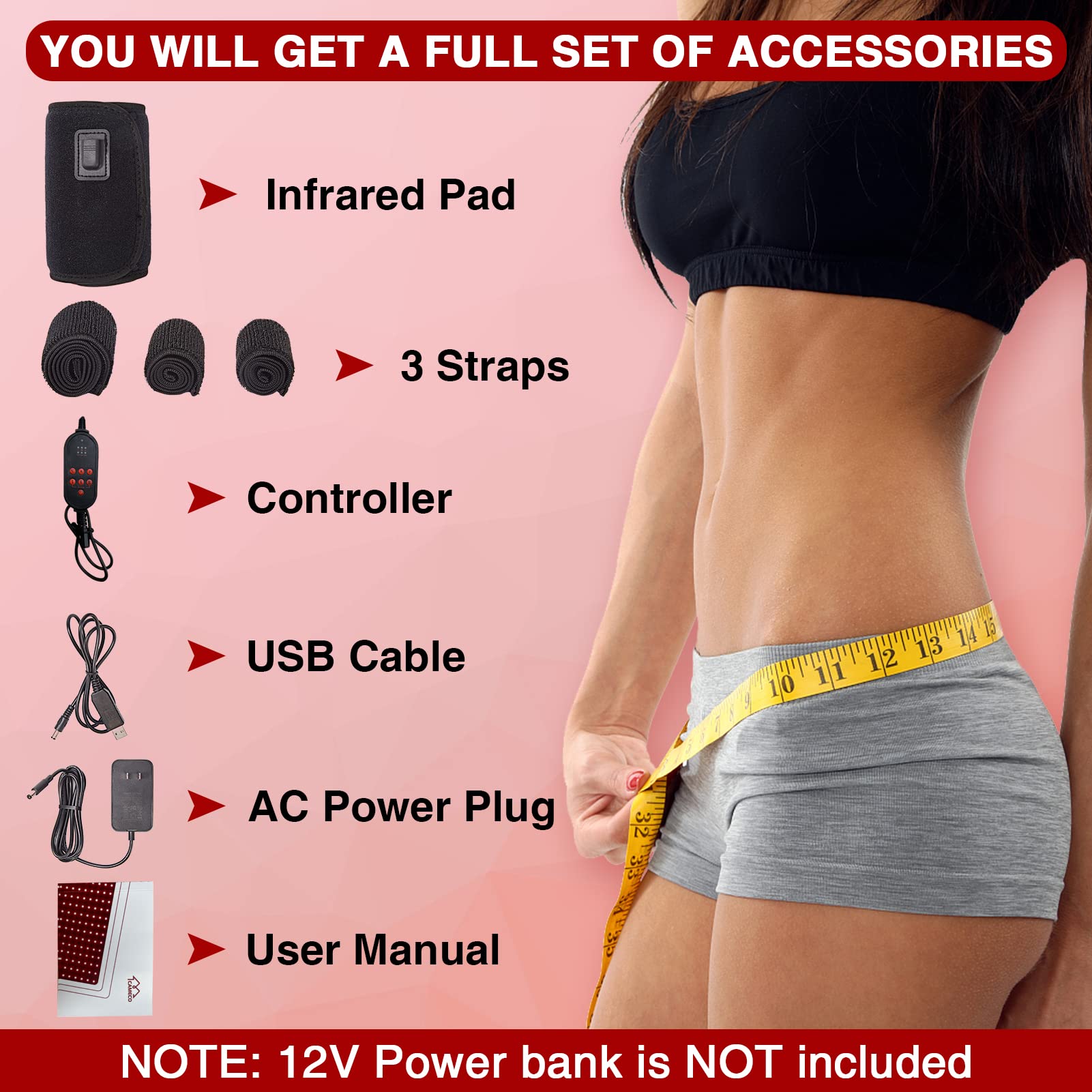 CAMECO power options support AC or portable charging with a power bank.