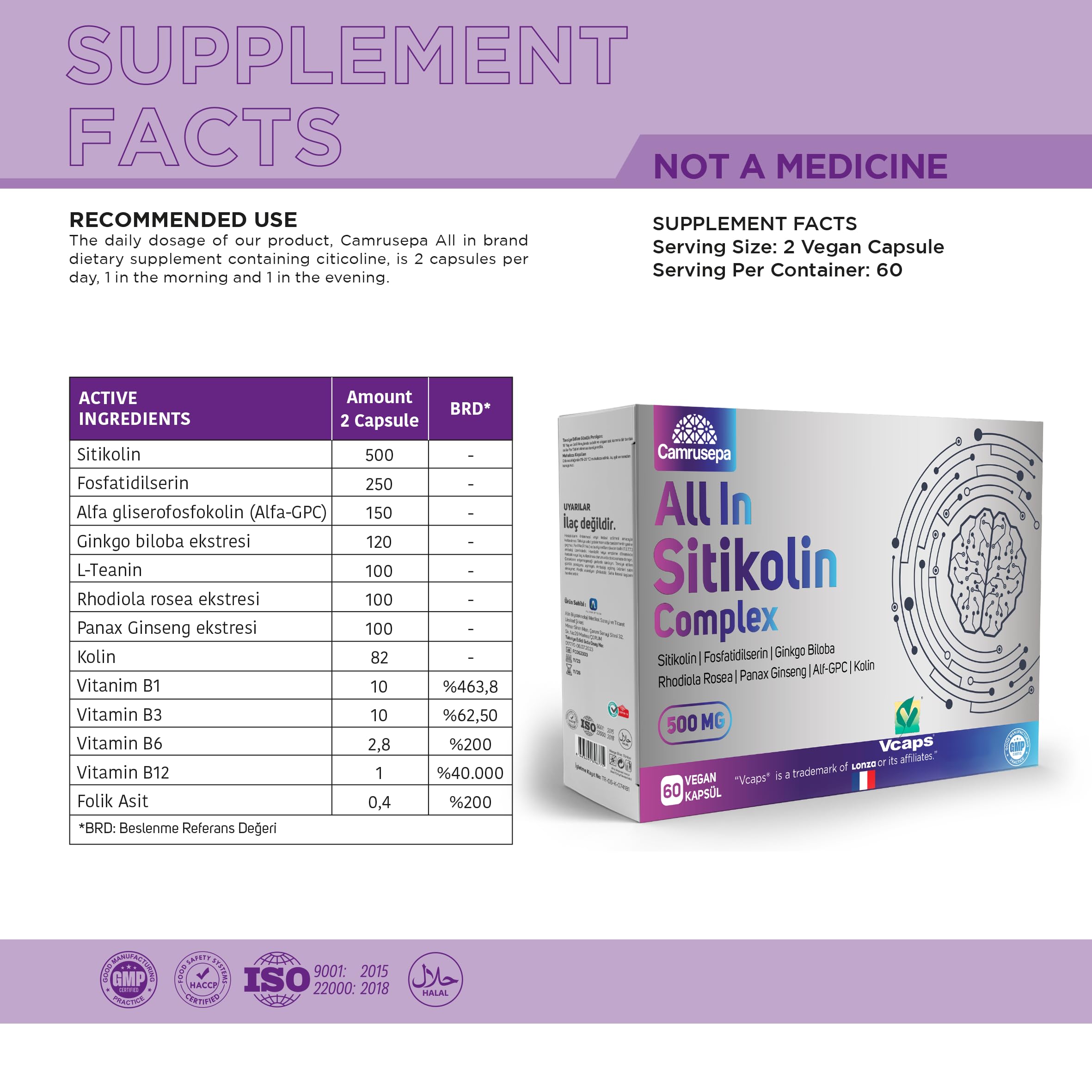 Dosing scene with Camrusepa All in Citicoline Complex