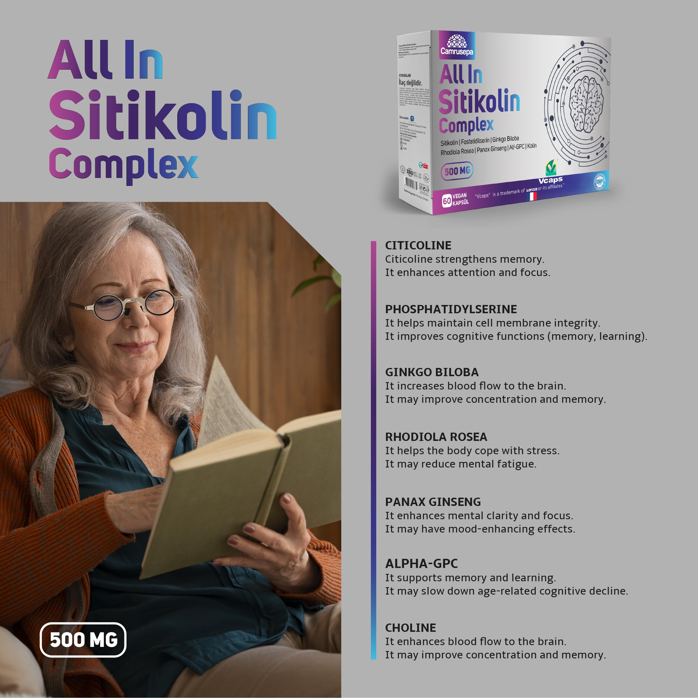 Packaging shot of Camrusepa All in Citicoline Complex