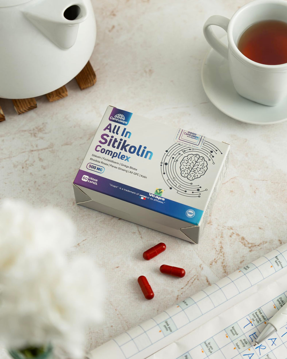 Note on tablet and capsule details for Camrusepa All in Citicoline