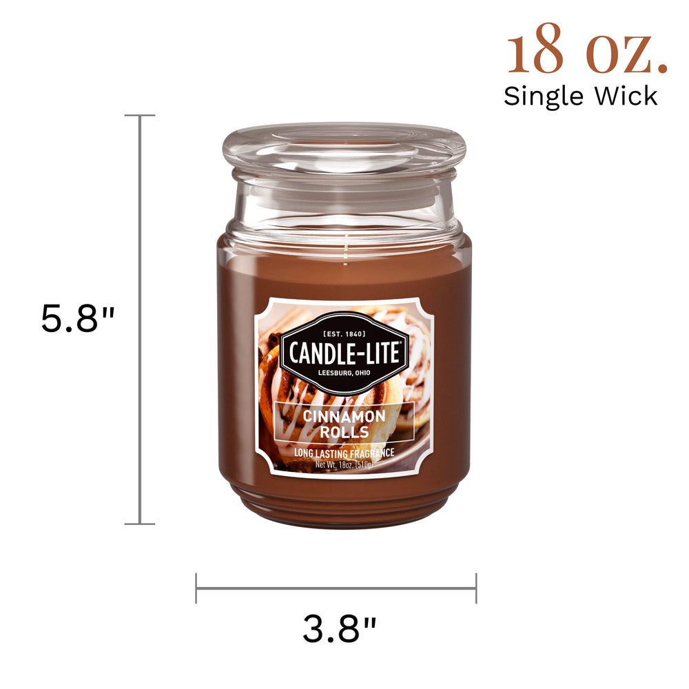 Candle-lite Cinnamon Rolls candle glowing to create a cozy mood
