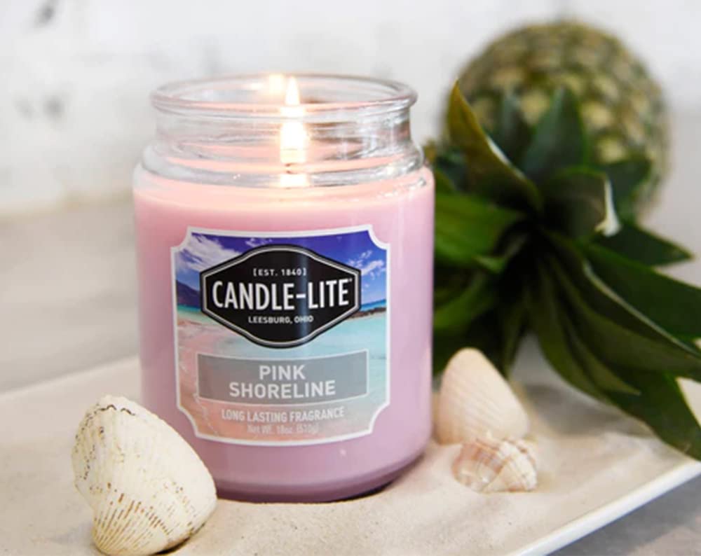 Candle-Lite Everyday Pink Shoreline candle in-room ambiance for relaxing evenings.