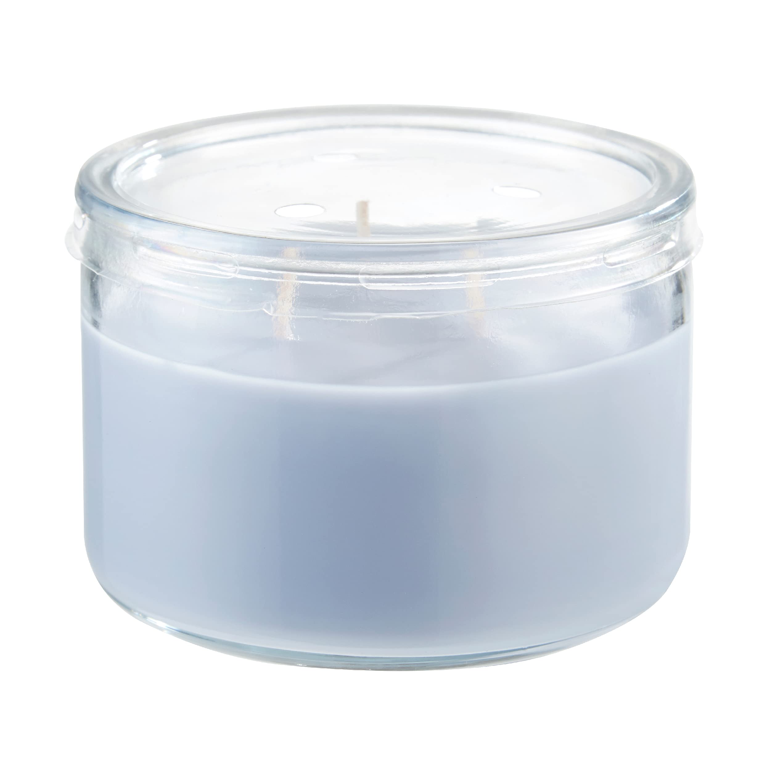 CANDLE-LITE three-wick candle close-up shows cotton wicks for steady burn.