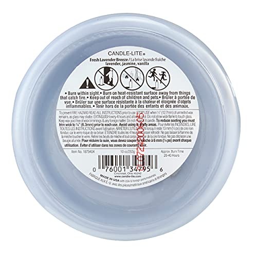 CANDLE-LITE wick care trimming reminder for optimal burn and fragrance.