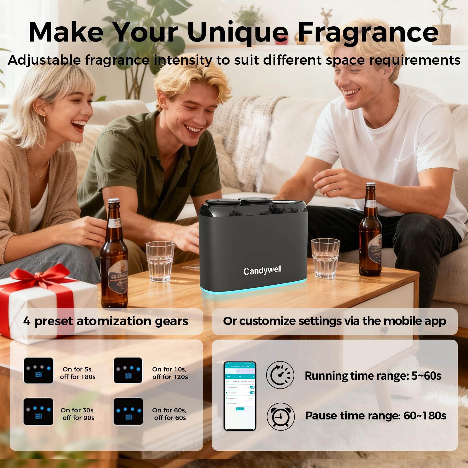 Candywell diffuser is kid- and pet-friendly with safe aromas.