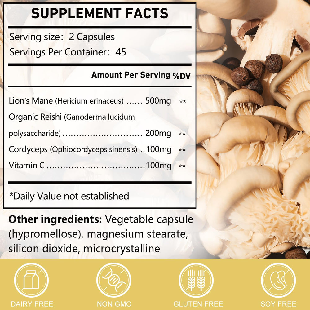 CANLIST Lion’s Mane capsules aimed at supporting focus and brain health.