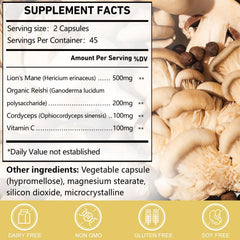 CANLIST Lion’s Mane capsules aimed at supporting focus and brain health.