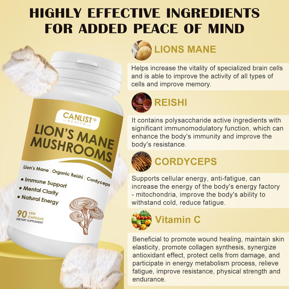 CANLIST Reishi capsules may promote balanced immune response.