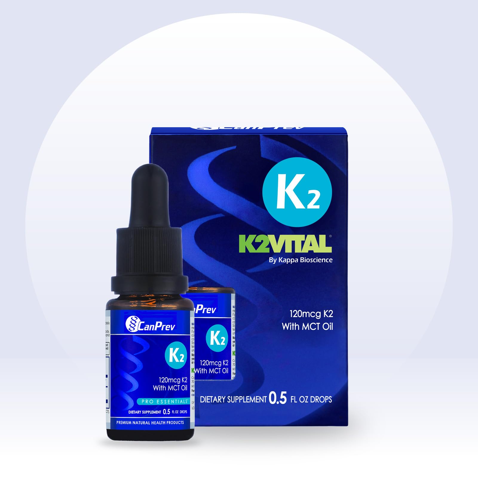 CanPrev K2 Drops 300 servings per bottle for long-term use.