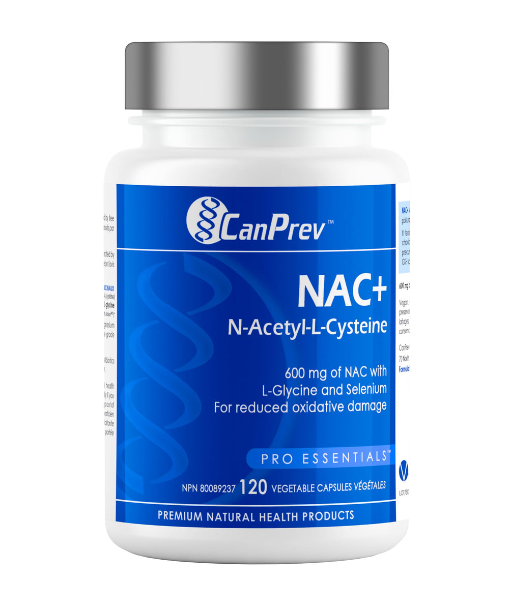 CanPrev NAC+ bottle on counter illustrating antioxidant support potential