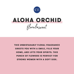 Capri Blue Aloha Orchid diffuser bottle highlights floral notes for mood lift.