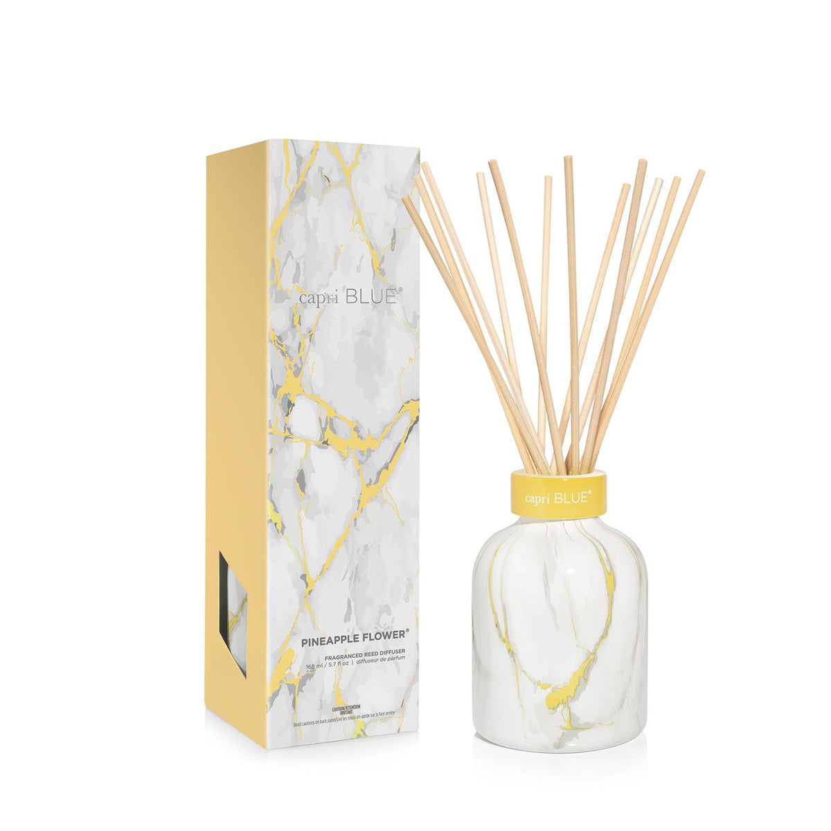 Capri Blue Modern Marble reed diffuser set for stylish room fragrance.