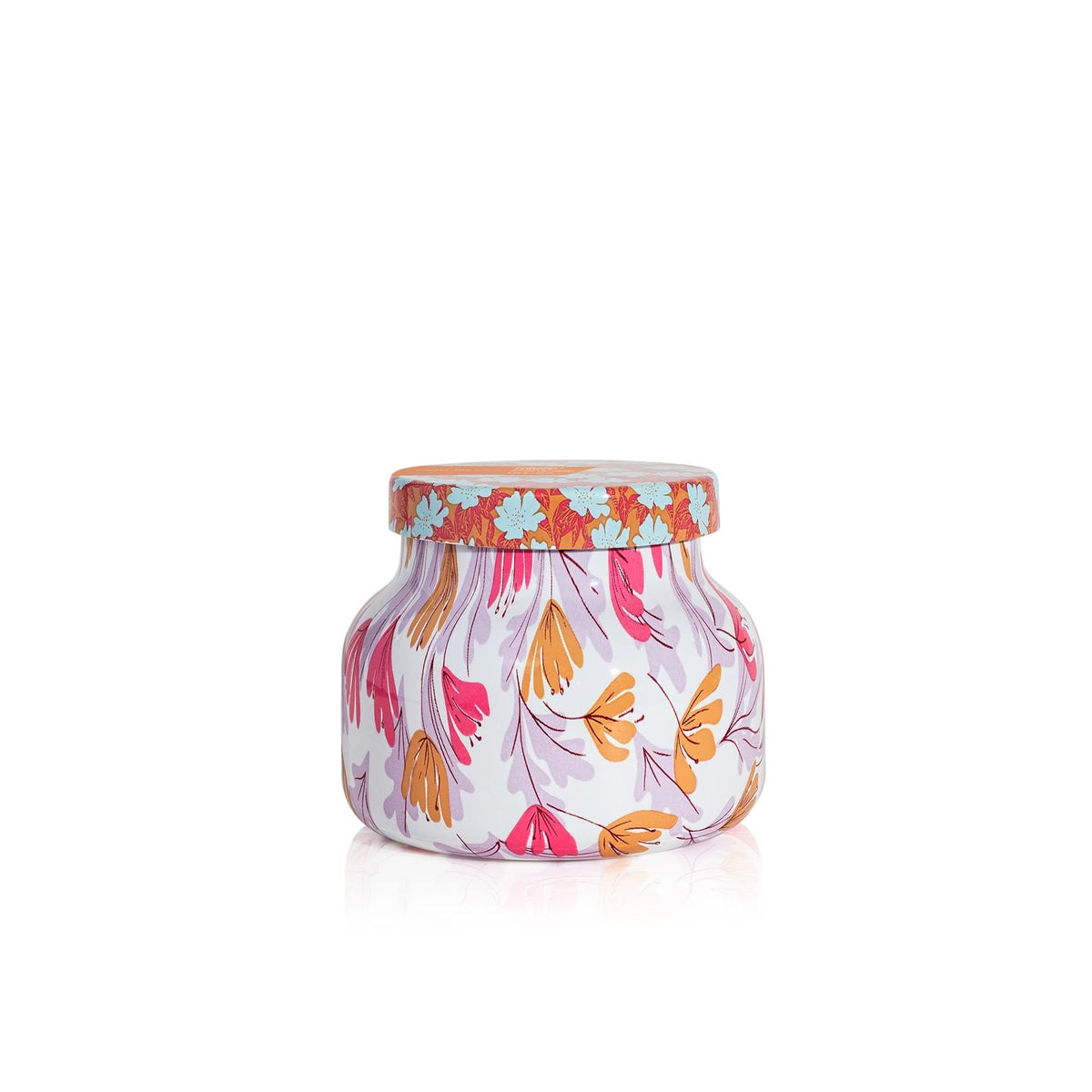 Capri Blue Pattern Play glass jar Pineapple Flower creates tropical ambiance in your space.