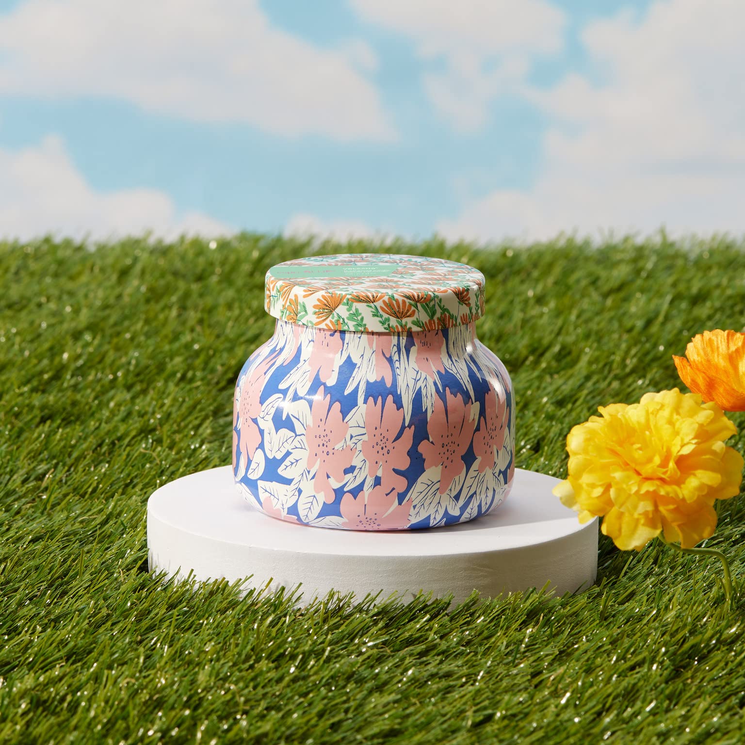 Capri Blue Pattern Play Havana Vanilla jar candle 8 oz with chic pattern and comforting vanilla scent