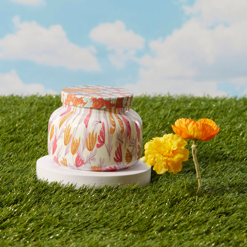 Capri Blue Pattern Play jar displays bold pattern for stylish home decor.