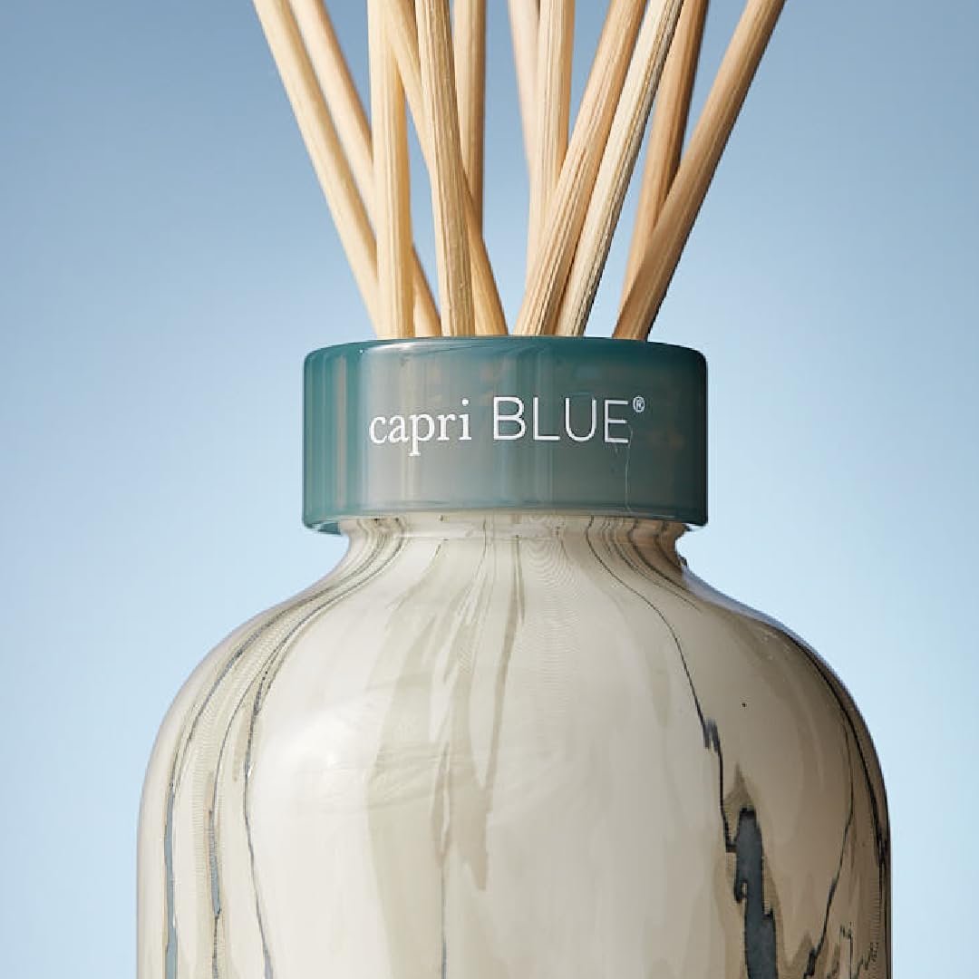 Capri Blue Volcano close-up showing vibrant blue packaging and label.