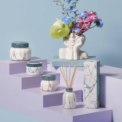 Capri Blue Volcano fragrance label conveys tropical citrus notes.