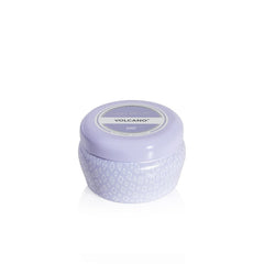 Capri Blue Volcano lavender mini tin candle, 3 oz, travel-friendly fragrance.