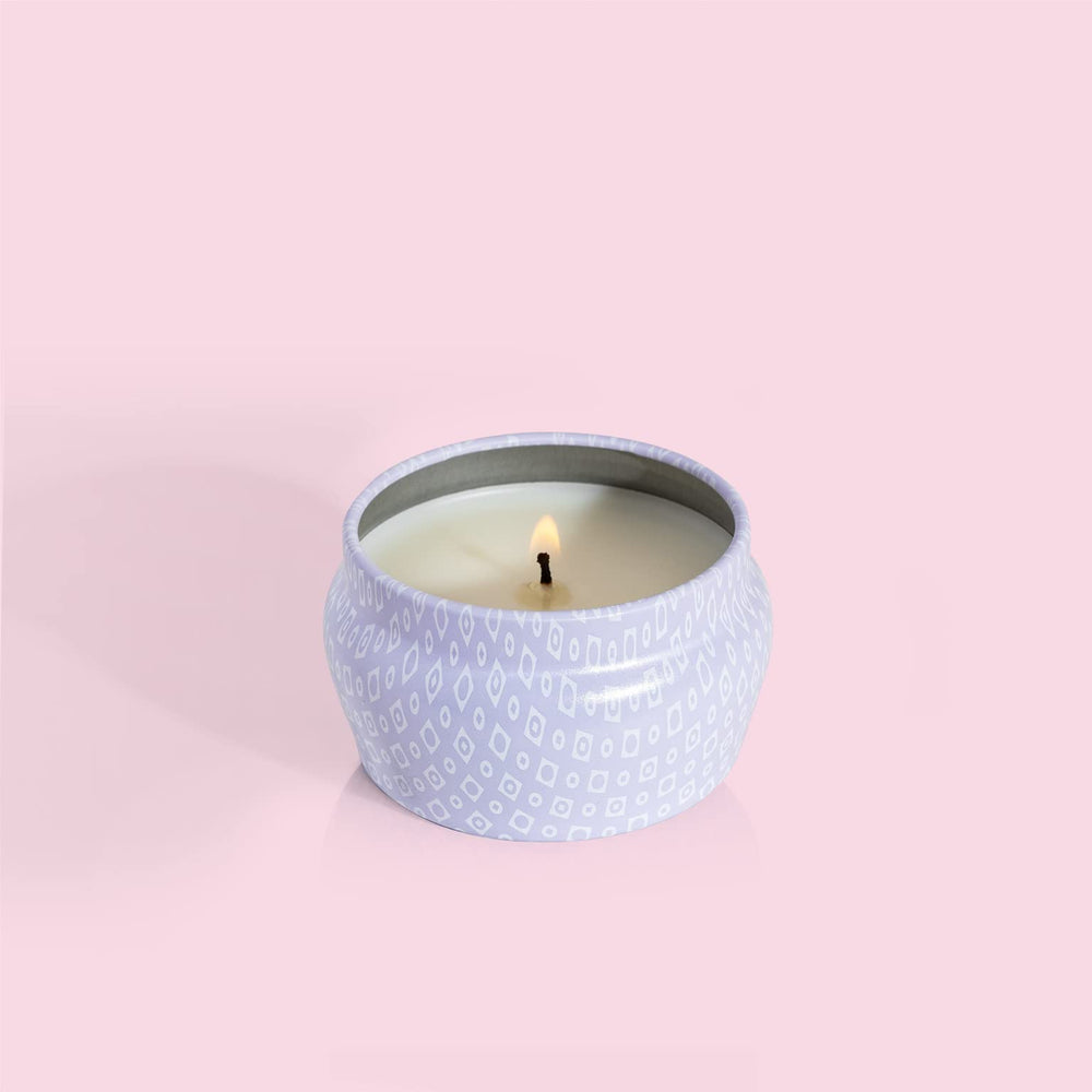 Capri Blue Volcano lavender mini tin candle travel-ready compact option.