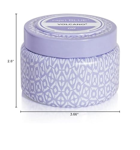 Capri Blue Volcano Lavender travel tin bedside display option.
