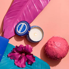 Capri Blue wax close-up reveals smooth texture for consistent fragrance release.