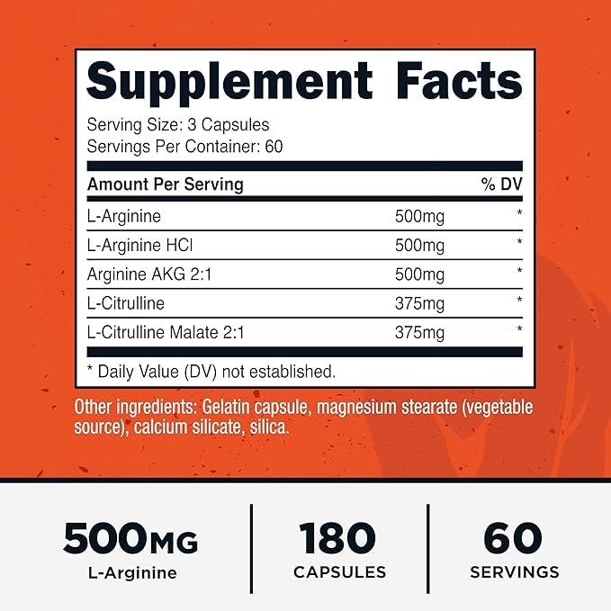 Capsules Primal oxyde nitrique: format pratique pour 60 portions.