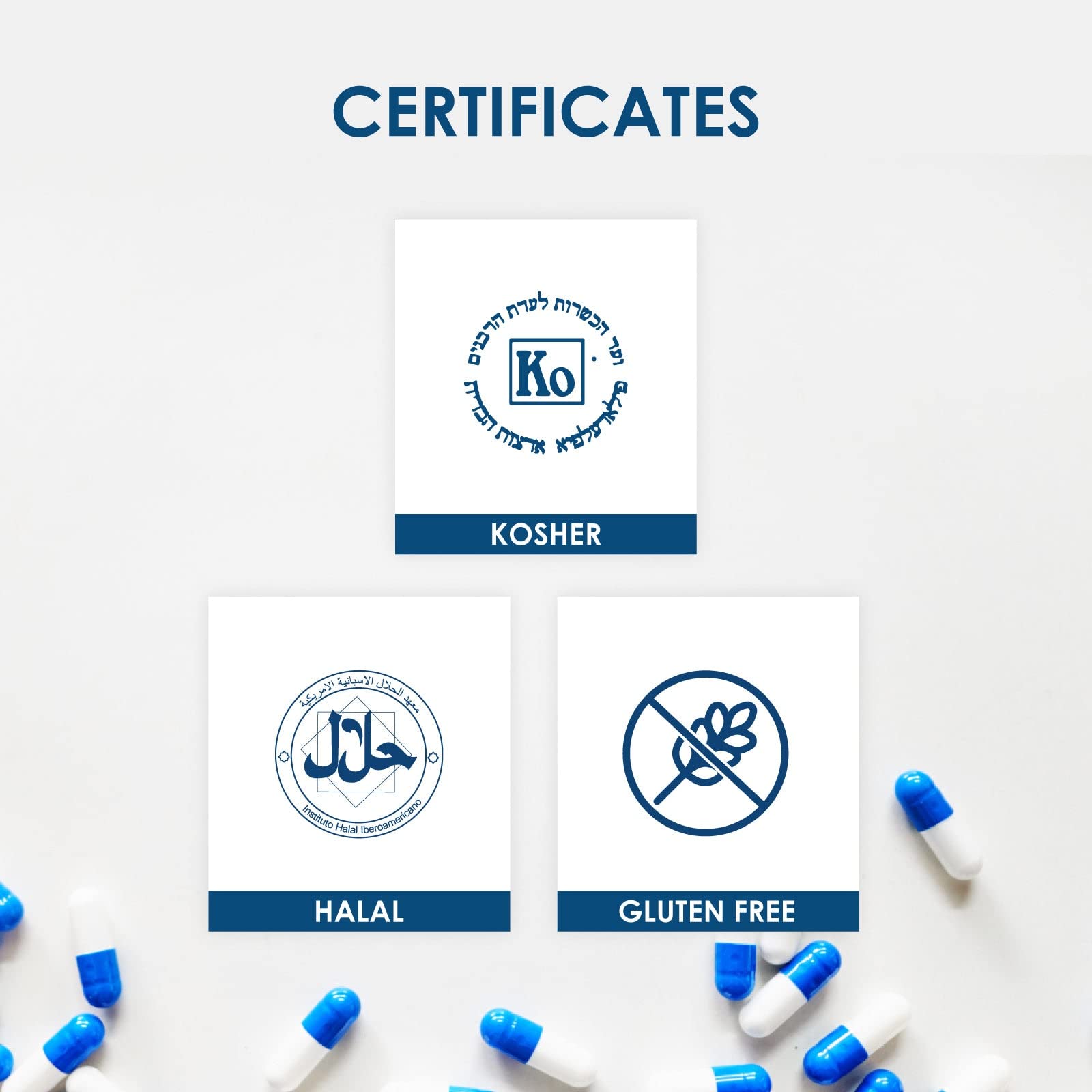 Capsuline clear capsules with Kosher and Halal certifications on packaging.