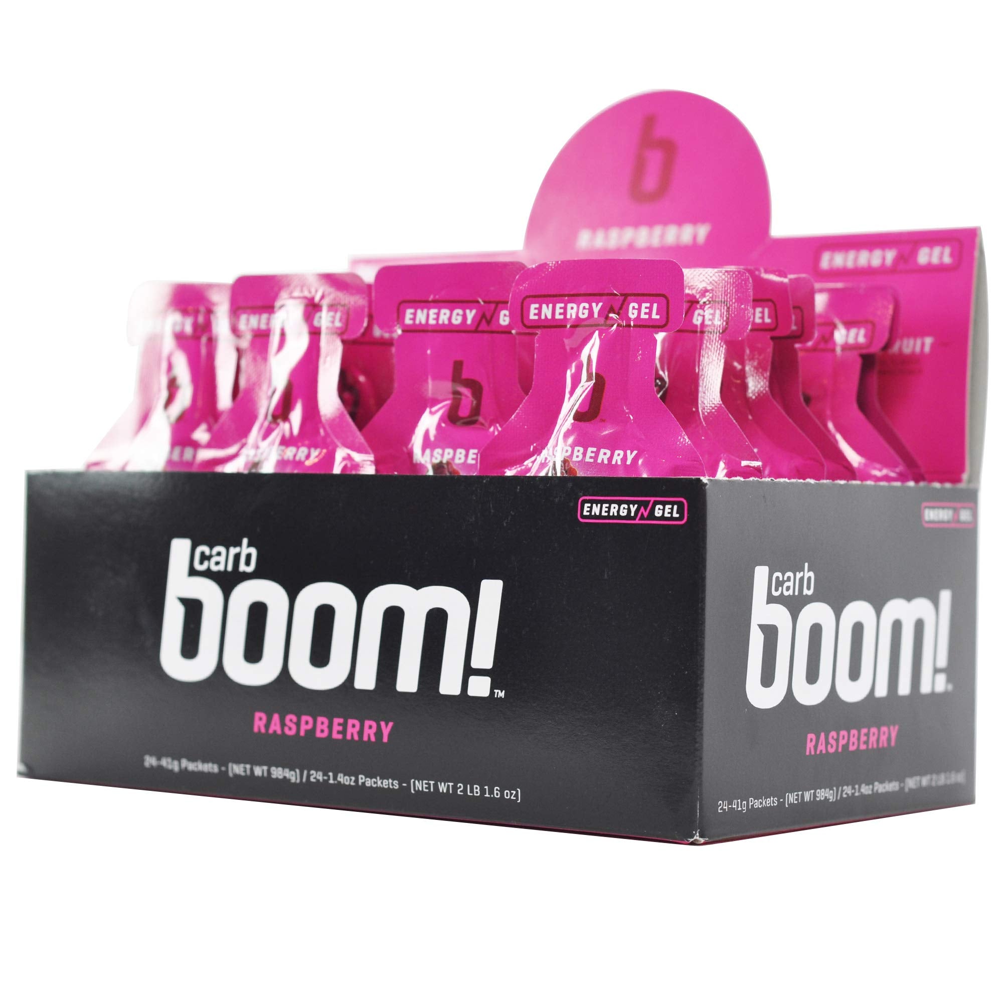 Carb Boom Energy Gel Raspberry close-up showing smooth texture ideal on the go.