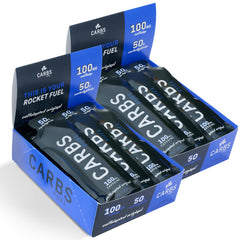 Carbs Fuel caffeinated energy gel pack closeup for fast mid-run fueling