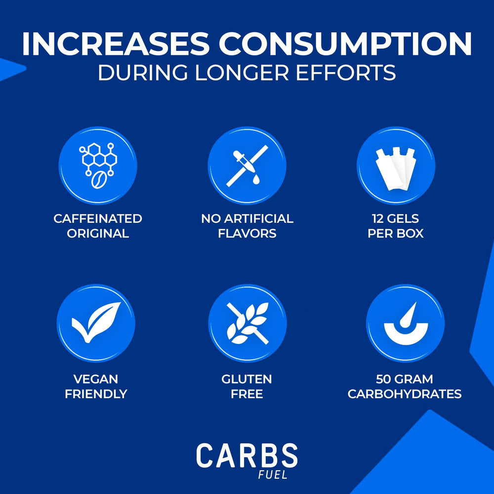 Open Carbs Fuel energy gel pack showing easy-dispense contents