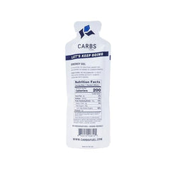 Carbs Fuel Original label detail emphasizes vegan and gluten-free formulation