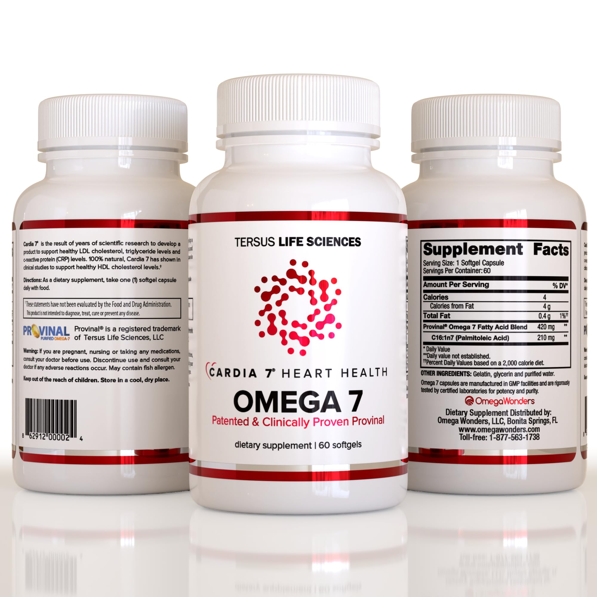 CARDIA7 Provinal Omega-7 capsules with easy pour for daily use
