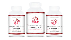 Cardia7 softgel capsules in bottle with no fish taste promise.