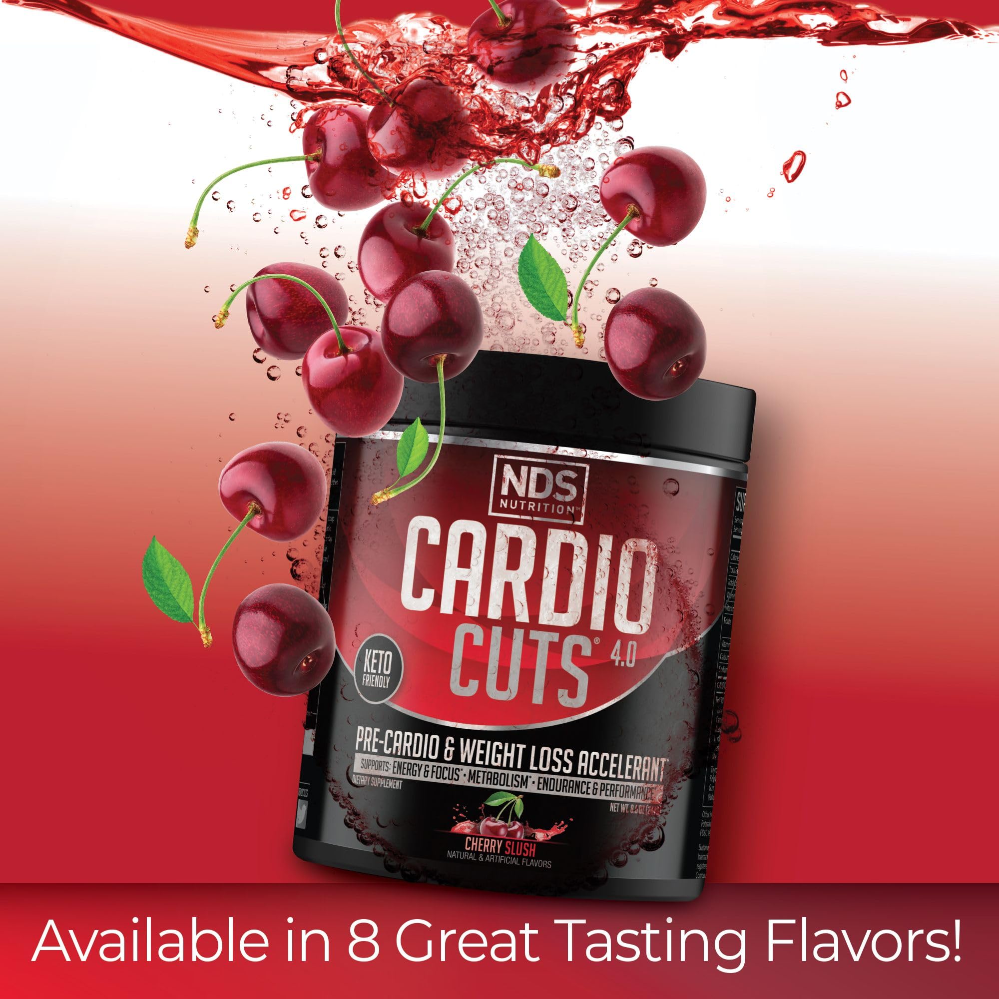 Cardio Cuts Nutrition 4.0 Cherry Slush powder texture hints at mixability.
