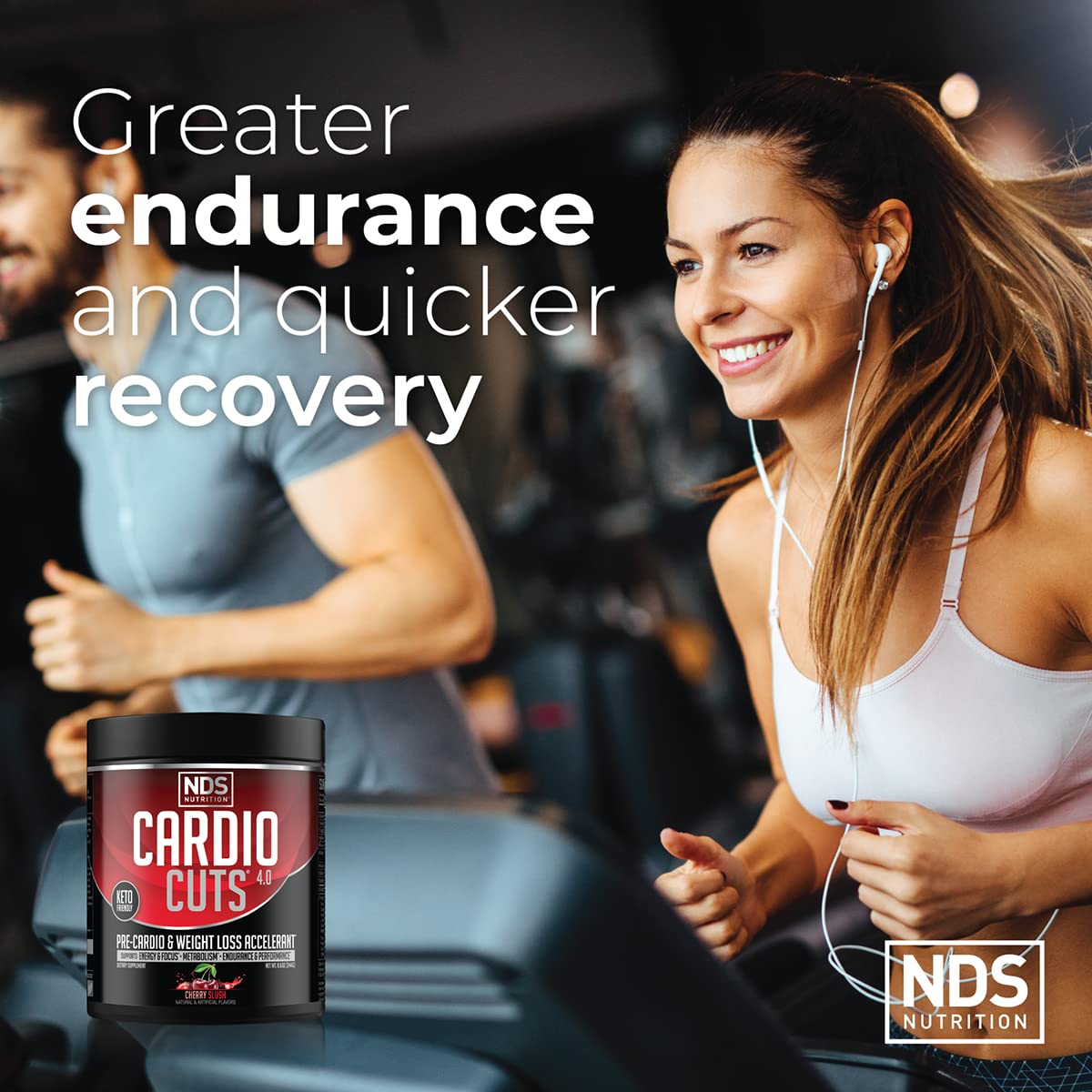 Cardio Cuts Nutrition 4.0 Cherry Slush tub close-up communicates strong formulation.