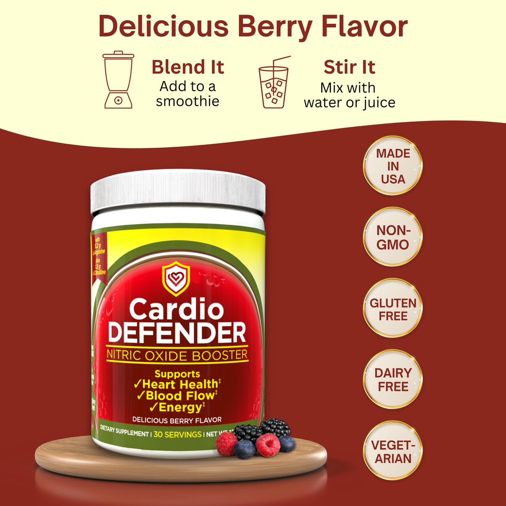 Cardio Defender endurance-daily-use scoop beside workout gear for training days.