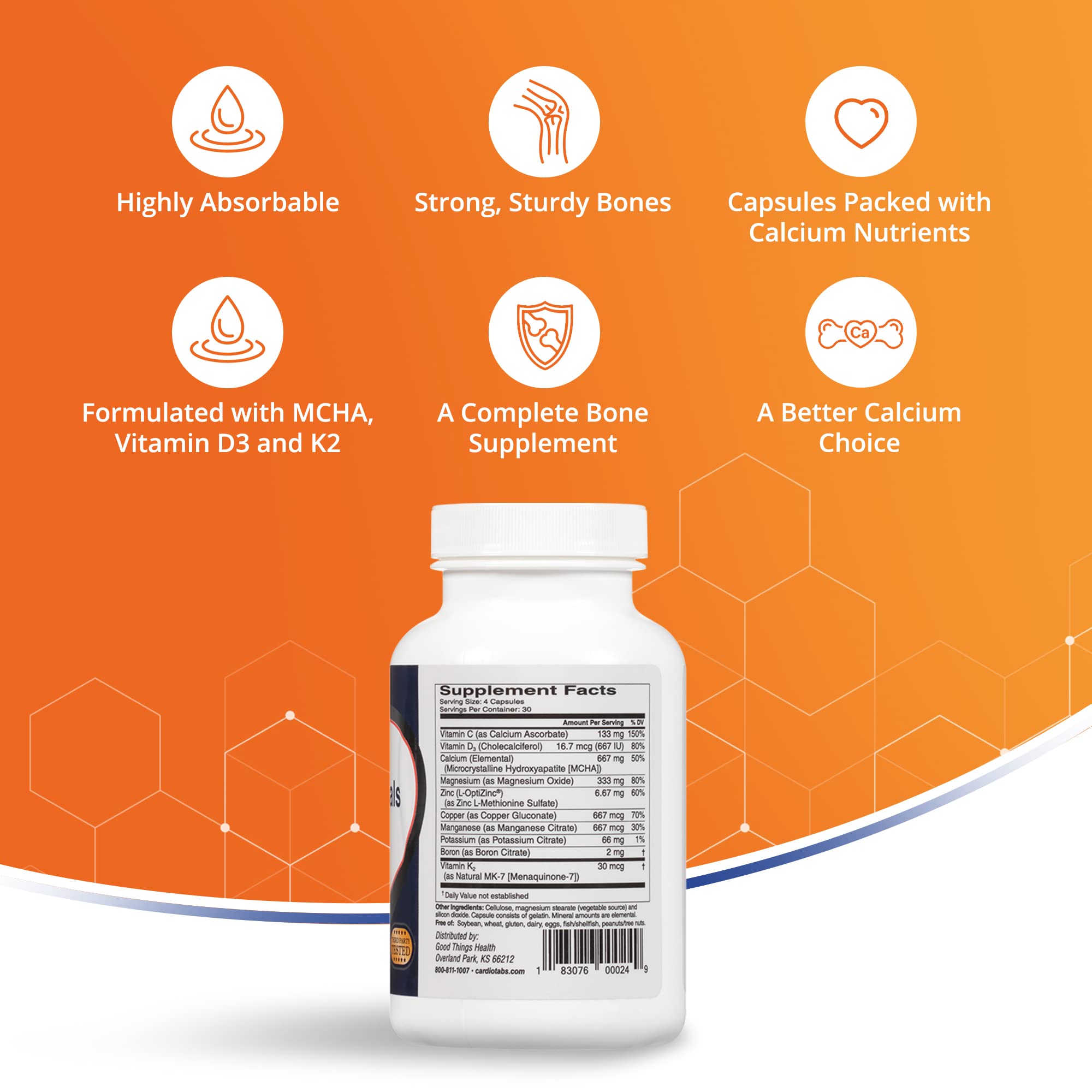 NZ-sourced MCHA from CardioTabs highlighting calcium matrices and collagen proteins.