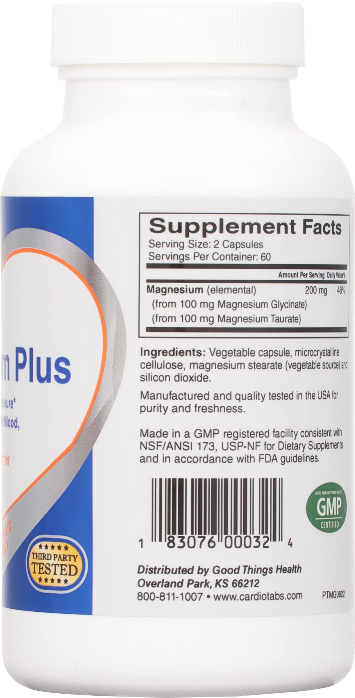 CardioTabs Magnesium Plus capsules shown for easy swallowing.
