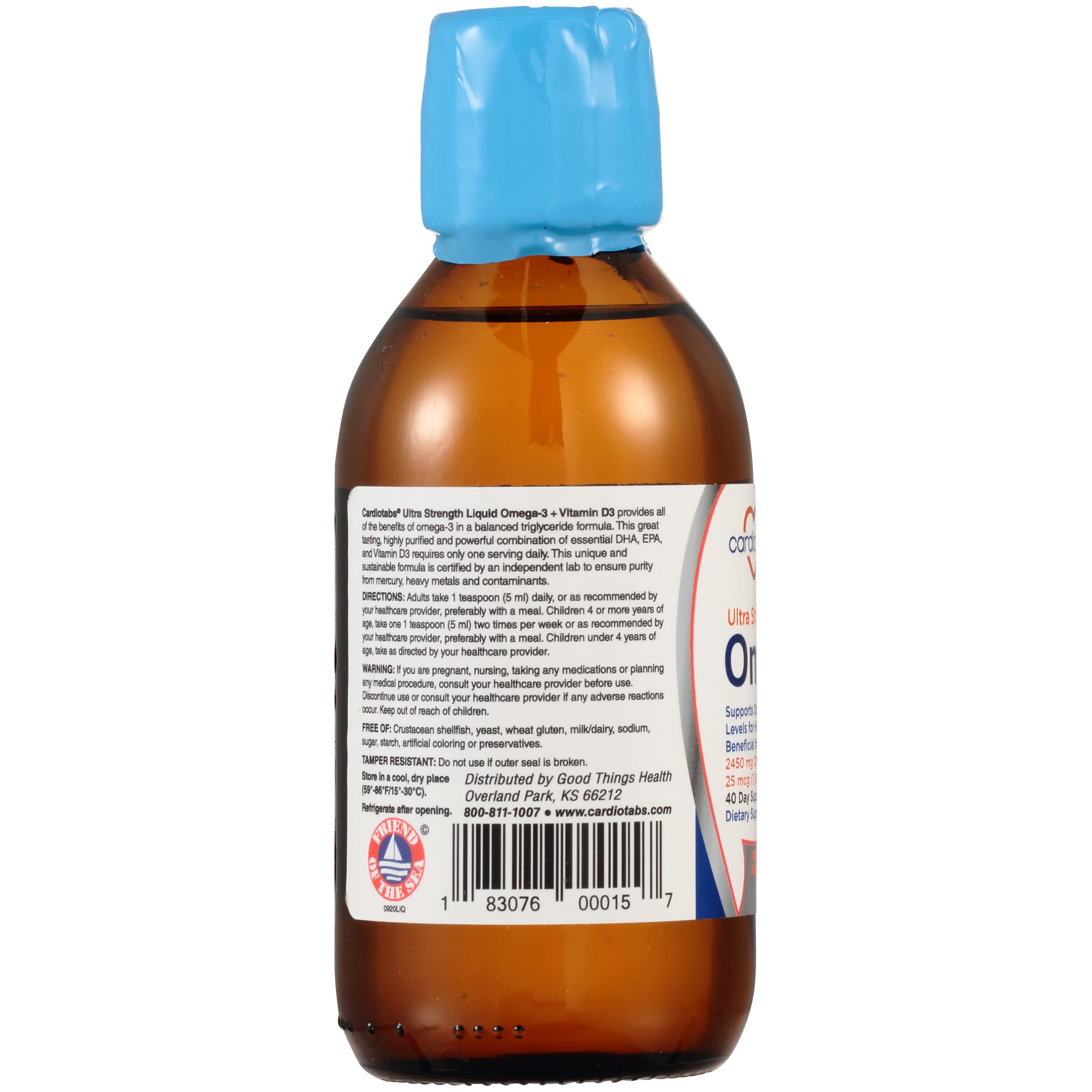 CardioTabs Orange Berry flavor liquid omega-3 ideal for families