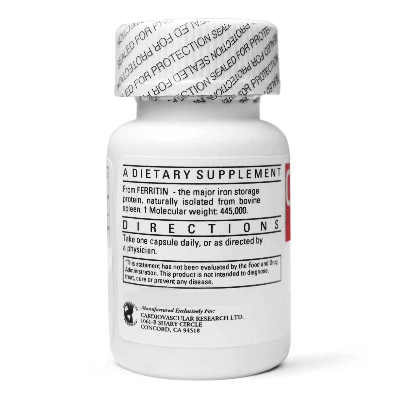 Cardiovascular Research bottle back with ingredients and 2-pack saver details.