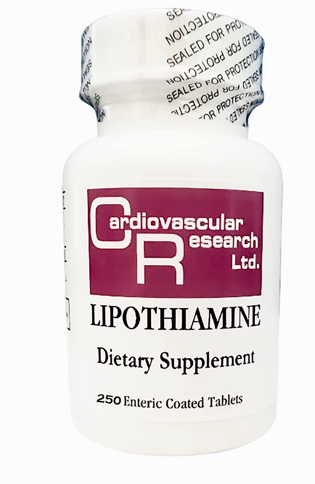 Cardiovascular Research Lipothiamine B bottle label emphasizing high absorption formula.