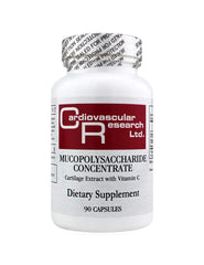 Cardiovascular Research Mucopolysaccharide Concentrate bottle supports joints and connective tissues.